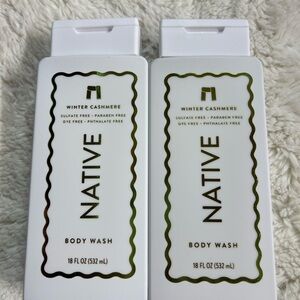 NEW Lot of 2 Native WINTER CASHMERE Limited Edition 18oz Body Wash Bottles